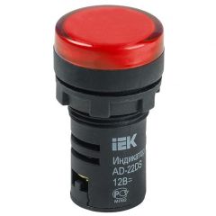 Лампа светосигнальная ИЭК AD22DS d22мм 12В AC/DC красный KARAT IEK BLS10-ADDS-012-K04