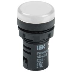 Лампа светосигнальная ИЭК AD22DS d22мм 230В AC белый KARAT IEK BLS10-ADDS-230-K01