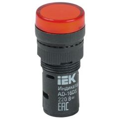 Лампа светосигнальная ИЭК AD16DS d16мм 230В AC красный KARAT IEK BLS10-ADDS-230-K04-16