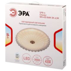 Светильник светодиодный Эра SPB-6 Chester 84W-3K-6.5K WH+GD 84Вт 3000-6500К без ДУ Б0070192 ERA
