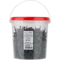 Саморезы Хват (Hvat) черные по гипроку к металлу 3,5х45 мм ведро 500 шт, 22545-6В