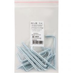 Шуруп-крючок Хват (Hvat) оцинкованный, 8х80 мм 10 шт, 25230-0