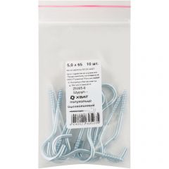 Шуруп-полукольцо Хват (Hvat) оцинкованный 5х65 мм 10 шт, 25205-0