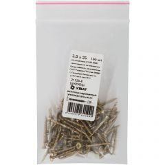Шурупы Хват (Hvat) желтопассированные, универсальные 3х25 мм 100 шт, 21125-0