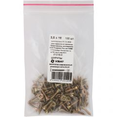 Шурупы Хват (Hvat) желтопассированные, универсальные 3,5х16 мм 100 шт, 21216-0