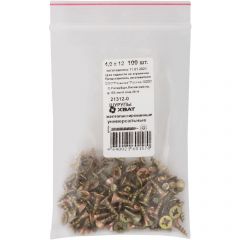 Шурупы Хват (Hvat) желтопассированные, универсальные 4х12 мм 100 шт, 21312-0