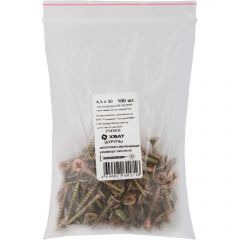 Шурупы Хват (Hvat) желтопассированные, универсальные 4,5х30 мм 100 шт, 21430-0