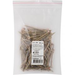 Шурупы Хват (Hvat) желтопассированные, универсальные 4,5х60 мм 100 шт, 21460-0