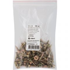 Шурупы Хват (Hvat) желтопассированные, универсальные 5х20 мм 100 шт, 21520-0