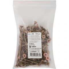 Шурупы Хват (Hvat) желтопассированные, универсальные 5х40 мм 100 шт, 21540-0