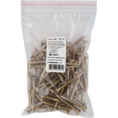 Шурупы Хват (Hvat) желтопассированные, универсальные 5х50 мм 100 шт, 21550-0