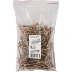 Шурупы Хват (Hvat) желтопассированные, универсальные 5х60 мм 100 шт, 21560-0