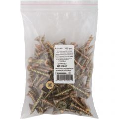 Шурупы Хват (Hvat) желтопассированные, универсальные 6х40 мм 100 шт, 21605-0