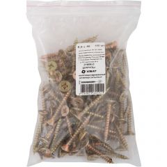 Шурупы Хват (Hvat) желтопассированные, универсальные 6х45 мм 100 шт, 21606-0