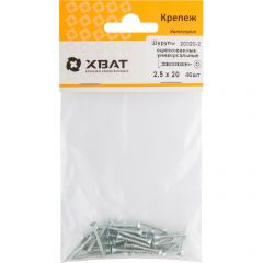 Шурупы Хват (Hvat) оцинкованные, универсальные 2,5х20 мм 40 шт, 20020-2