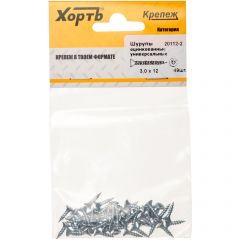 Шурупы Хват (Hvat) оцинкованные, универсальные 3х12 мм 49 шт, 20112-2