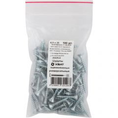 Шурупы Хват (Hvat) оцинкованные, универсальные 4,5х25 мм 100 шт, 20425-0