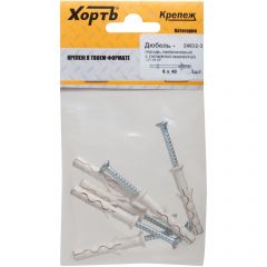 Дюбель-гвоздь Хват (Hvat) нейлоновый с потайной манжетой LYT 6х40 мм UK KP, 5 шт, 24632-3