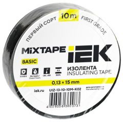 Изолента ИЭК ПВХ 0.13х15мм (рул.10м) чёрный IEK UIZ-13-10-10M-K02
