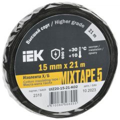 Изолента ИЭК Х/Б 15мм 21м MIXTAPE 5 IEK UIZ20-15-21-K02