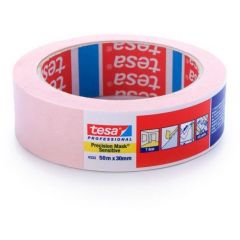 Лента малярная Tesa (Теса) Professional для деликатных поверхностей 19 мм х 50 м розовая (4333)