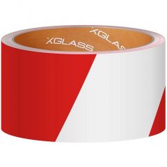 Лента клейкая разметочная X-Glass красно-белая 50 мм х 66 м
