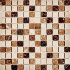 Мозаика Pixmosaic Мрамор Emperador Dark, light, Crema Nova 30,5х30,5 см (PIX269)