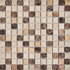 Мозаика Pixmosaic Мрамор Emperador Dark, light, Crema Nova 30,5х30,5 см (PIX272)