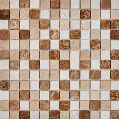Мозаика Pixmosaic Мрамор Light Imperador, Dolomiti Bianco, Crema Nova 30,5х30,5 см (PIX278)