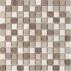 Мозаика Pixmosaic Мрамор White Wooden, Dolomiti Bianco, Athens Grey 30,5х30,5 см (PIX279)