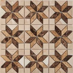 Мозаика Pixmosaic Мрамор Botticino, Dark Emperador, Light Imperador 29,8х29,8 см (PIX286)