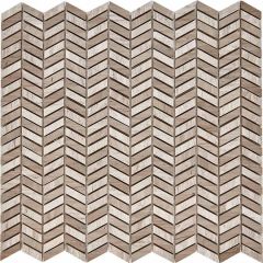 Мозаика Pixmosaic Мрамор Shevron White Wooden, Athens Grey 29,8х30,7 см (PIX288)
