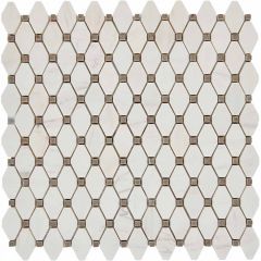 Мозаика Pixmosaic Мрамор Bianco Dolomite, Cinderella Grey 28,6х29,5 см (PIX284)