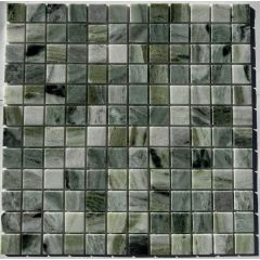 Мозаика Pixmosaic Мрамор Jet Green полированная 30,5х30,5 см (PIX314)