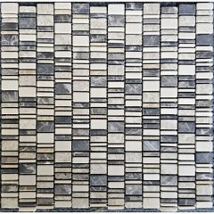Мозаика Pixmosaic Мрамор Cream Nova,Dark Emperador,Light Emperador матовая 31х30,7 см (PIX319)