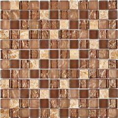 Мозаика Pixmosaic из мрамора и стекла 30х30 см (PIX 722)