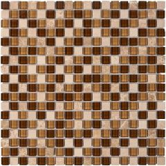 Мозаика Pixmosaic из мрамора и стекла 30х30 см (PIX 737)