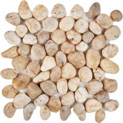 Мозаика Pixmosaic из гальки Bianco Natura stone 30х30 см (PIX 265)