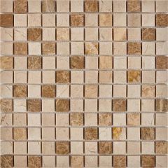 Мозаика Pixmosaic из мрамора Emperador Light, Crema Nova 30х30 см (PIX 274)