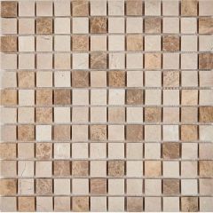 Мозаика Pixmosaic из мрамора Emperador Light, Crema Nova 30х30 см (PIX 276)
