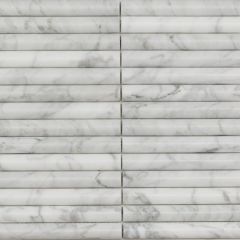 Мозаика Pixmosaic из мрамора Bianco Carrara, Convex 30х30,5 см (PIX342)
