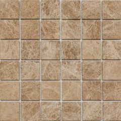 Мозаика Pixmosaic из мрамора Light Imperador, Deep Brushed 30х30 см (PIX350)