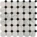 Мозаика Pixmosaic (Пиксмозаик) Мрамор Bianca Carrara, Nero Marquina 30,5х30,5 см (PIX209)