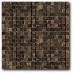 Мозайка Art and Natura (Art&Natura) из натурального камня 15х15 мм Marble mosaic dark imperador 30,5х30,5 см