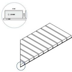 Решетка Italon (Италон) Room X2 (для улиц Блэк Стрим 20 правая, 25х60 см толщ. 24 мм, 620090000674