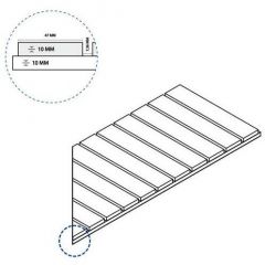 Решетка Italon (Италон) Room X2 (для улиц Блэк Стрим 10 правая, 25х60 см толщ. 20 мм, 620090000677
