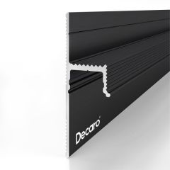 Универсальный теневой профиль Decaro (Декаро) D003.2A Black 17х50х2000 мм Теневой зазор регулируемый до 20 мм Анодированный черный