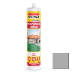 Герметик силикон Soudal (Соудал) универсальный серый 280 мл