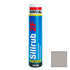 Герметик силикон Soudal (Соудал) Silirub 2F нейтральный серый 300 мл (old.102422)