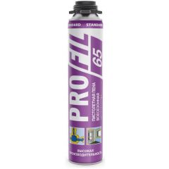 Пена монтажная Profil (Профиль) 65 Standart пистолетная светло-желтая всесезонная (выход 50 л) 720 мл